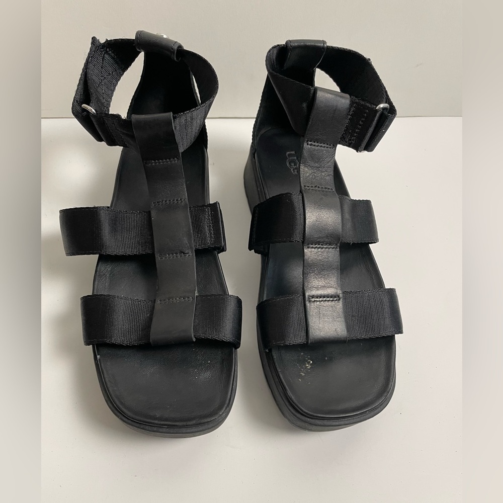 UGG Black Leather Sandals